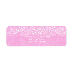 Roze Rustieke Paisley Landelijke Westerse Bruiloft Etiket