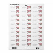 Roze rustieke rozen floral etiket (Full Sheet)