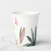 Roze rustieke rozen floral papieren bekers (Achterkant)