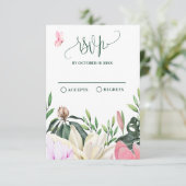 Roze rustieke rozen floral Response Kaart (Staand voorkant)