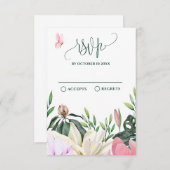 Roze rustieke rozen floral Response Kaart (Voorkant / Achterkant)