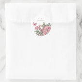 Roze rustieke rozen floral ronde sticker (Tas)