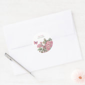 Roze rustieke rozen floral ronde sticker (Envelop)