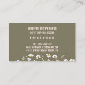 Roze Rustieke Stijl Daisy Bloem Bakkerij Visitekaartje (Achterkant)