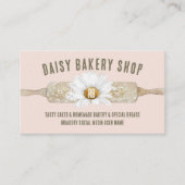 Roze Rustieke Stijl Daisy Bloem Bakkerij Visitekaartje (Voorkant)