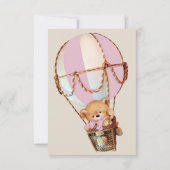 Roze Rustieke Teddy Bear Meisje Baby shower Invita Kaart (Achterkant)