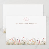 Roze Rustieke Wild Flowers Vrijgezellenfeest Advieskaart (Voorkant / Achterkant)