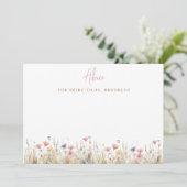 Roze Rustieke Wild Flowers Vrijgezellenfeest Advieskaart (Staand voorkant)