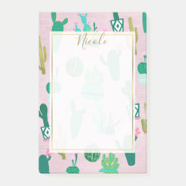 Roze Rustieke Zuidwestelijke Cactussen Cactus Plan Post-it® Notes