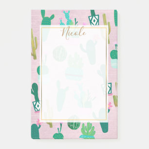 Roze rustieke zuidwestelijke Cactussen Cactusplant Post-it® Notes