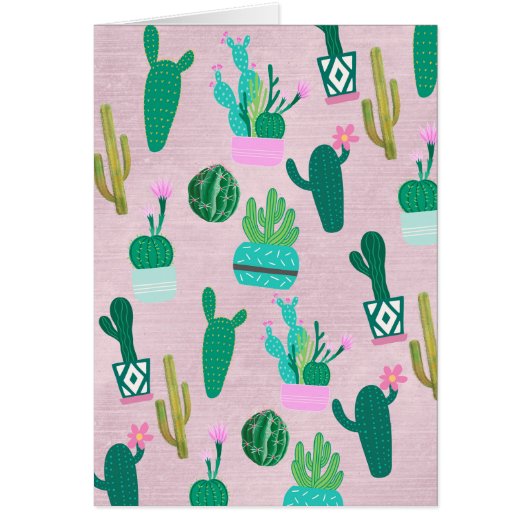 Roze Rustieke Zuidwesterse Cactussen Cactusplanten (Voorkant)