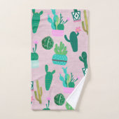Roze Rustieke Zuidwesterse Cactussen Cactusplanten Bad Handdoek (Handdoek)