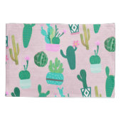 Roze Rustieke Zuidwesterse Cactussen Cactusplanten Kussensloop (Achterkant)