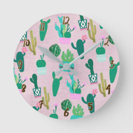 Roze Rustieke Zuidwesterse Cactussen Cactusplanten Ronde Klok