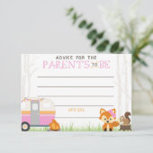 Roze RV Camper Baby shower Advies Kaarten (Staand voorkant)