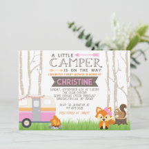 Roze RV Camper Woodland Forest Dieren Baby shower