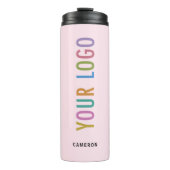 Roze RVS-beker Logo merk 360 ml Thermosbeker (Voorkant)