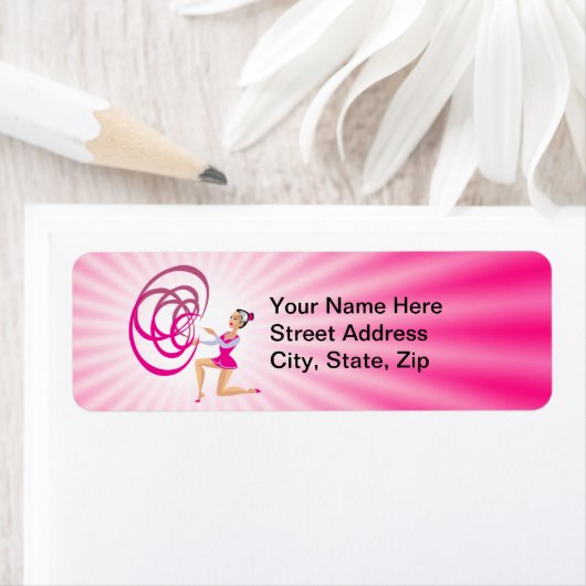 Roze Rythmic Gymnastiek Lint Etiket (Insitu)