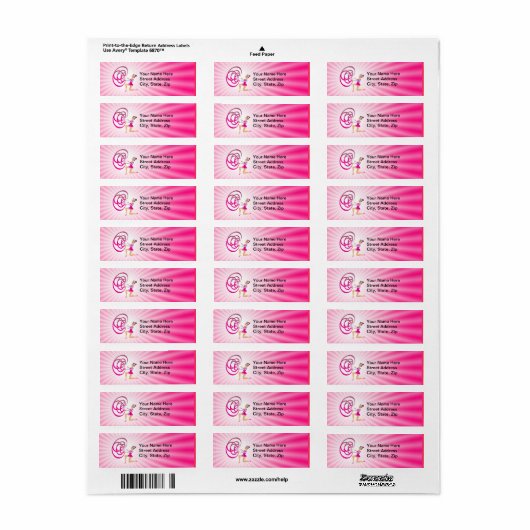 Roze Rythmic Gymnastiek Lint Etiket (Full Sheet)