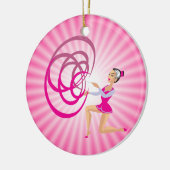 Roze Rythmic Gymnastiek Lint Keramisch Ornament (Links)