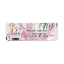 Roze Safari Adventure Girl Baby shower Adres
