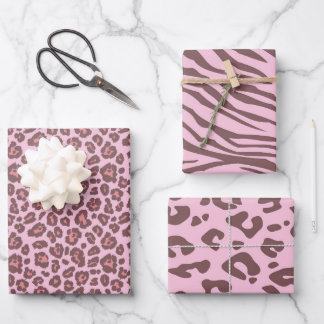 Roze Safari Animal Leopard Print Inpakpapier Vel