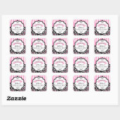 Roze Safari Baby Girl Shower Persoonlijke Sticker (Vel)