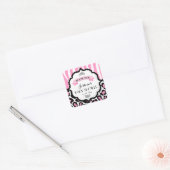 Roze Safari Baby Girl Shower Persoonlijke Sticker (Envelop)