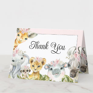 Roze Safari Baby Shower Bedankt