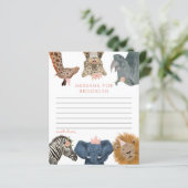 Roze Safari Birthday Party Time Capsule Note Kaart (Staand voorkant)