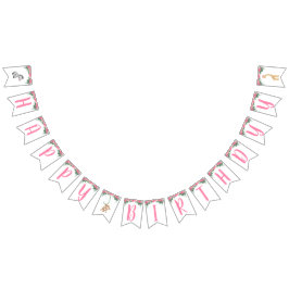 Roze Safari Dier Verjaardag Vlaggetjes