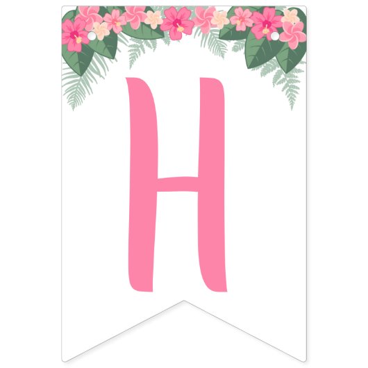 Roze Safari Dier Verjaardag Vlaggetjes (Tweede vlag)