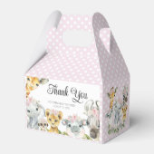 Roze Safari Dieren Baby shower Favor Box Bedankdoosjes (Voorkant Zijde)