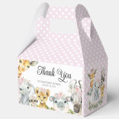 Roze Safari Dieren Baby shower Favor Box Bedankdoosjes