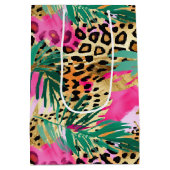 Roze Safari Dieren' Bont Prints Plezier Medium Cadeauzakje (Achterkant)