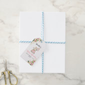 Roze Safari-dieren rijden op Baby shower Cadeaulabel (Met Touw)