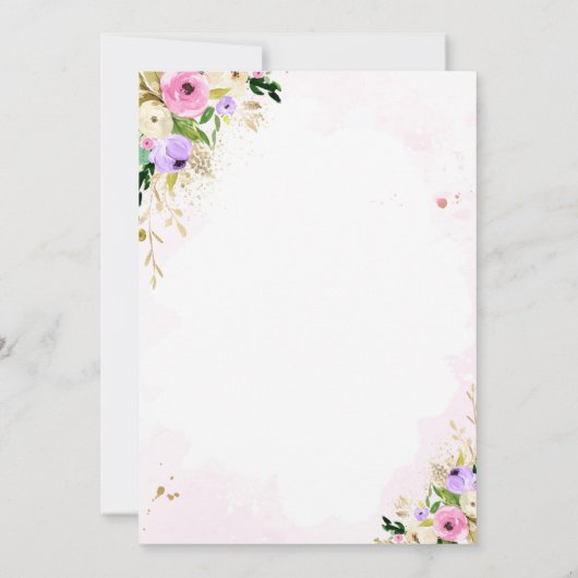 Roze Safari-dieren rijden op Baby shower Kaart (Achterkant)