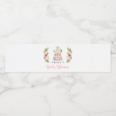 Roze Safari-dieren rijden op Baby shower Waterfles Etiket (Enkel label)