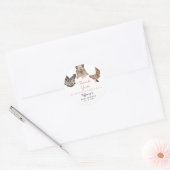 Roze Safari Dieren Theme Baby shower Classic Rou Ronde Sticker (Envelop)