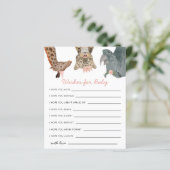 Roze Safari Dieren wensen voor Baby Kaart (Staand voorkant)