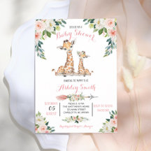Roze Safari Giraffe Meisje Baby Shower