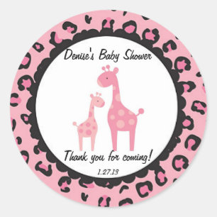 Roze Safari Giraffe Sticker