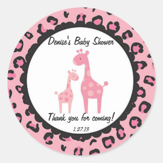 Roze Safari Giraffe Sticker