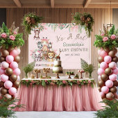 Roze Safari Jungle Baby Shower Banner Meisjes Them