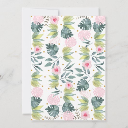 Roze Safari Jungle Baby Shower Kaart (Achterkant)