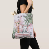 Roze Safari Oerwoud Adventure Girl Baby shower Gif Tote Bag (Dichtbij)