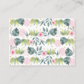 Roze Safari Oerwoud Baby shower Diaper Raffle Informatiekaartje (Achterkant)