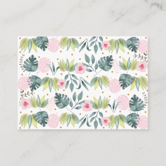 Roze Safari Oerwoud Baby shower Diaper Raffle Informatiekaartje (Achterkant)