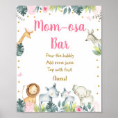 Roze Safari Oerwoud Baby shower Mimosa Bar Poster (Voorkant)