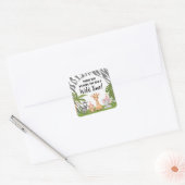 Roze Safari Oerwoud Dierendag Vierkante Sticker (Envelop)